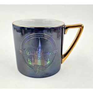 RARE - WALT DISNEY WORLD 50th Anniversary Iridescent Castle Park Coffee Mug